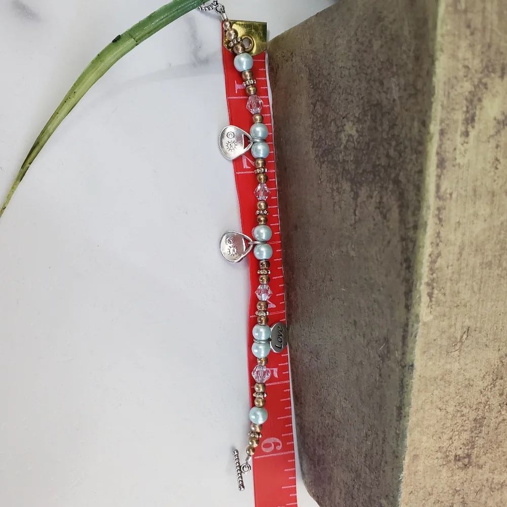 Love Always Niece Silver Crystal Beaded Bracelet SJC